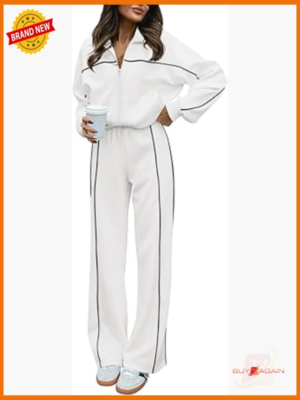 Two Piece Tracksuit Zip Up Sweatshirt Jogger Pants Set